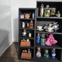 Miniature Wall/Tabletop Black Display Shelf MiniVerse, MiniBrand, Stepped Shelf