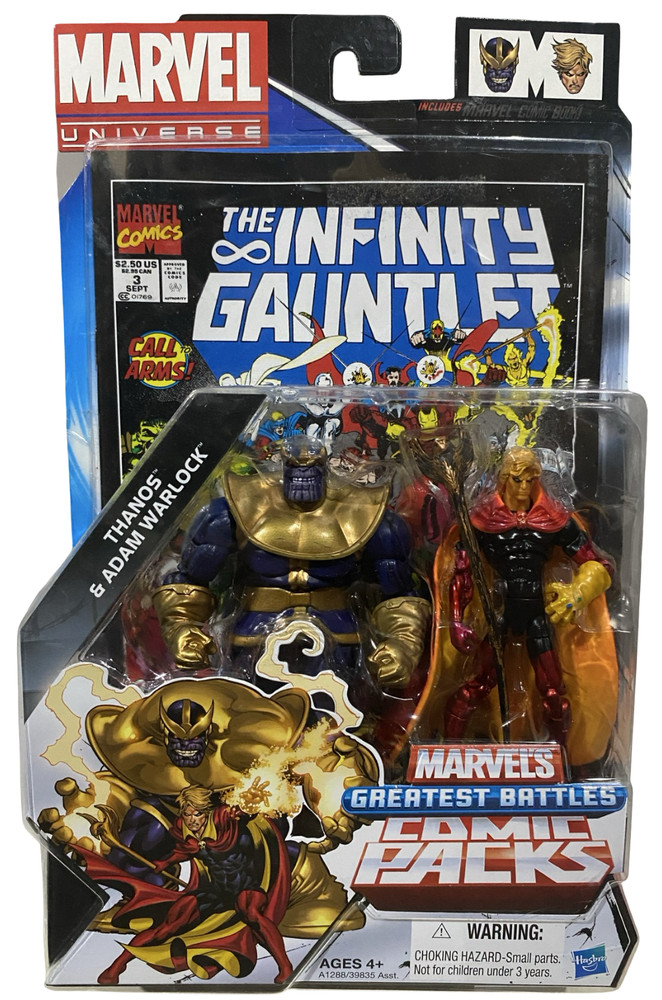 Marvel Universe Thanos&Adam Warlock Action Figure Infinity Gauntlet Comic Pack