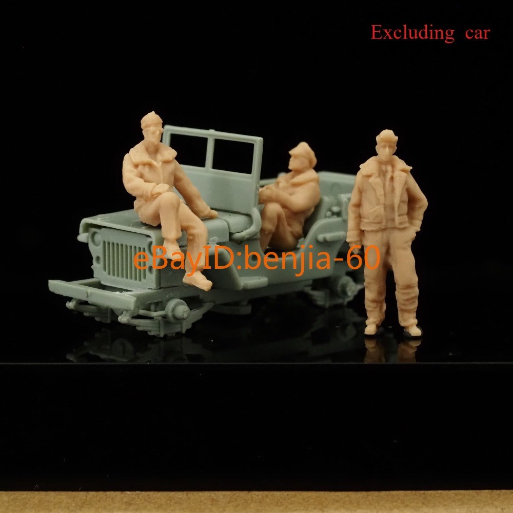 3D Printed 1/72 1/48 World War II U.S. Army Pilot 3-Person Group Finished Model