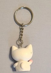 MANI THE LUCKY CAT FIGURE – KEY CHAIN- FLORAL PATTERN –RARE