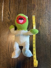 1984 Muppet Babies Baby Kermit Frog Plush Hasbro Softies Jim Henson Pampers VTG