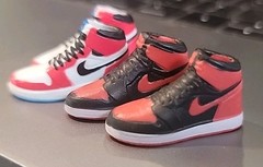 1 Pair 1:12 Scale Basketball Mini Jordon Sneakers ONLY RED AND WHITE LEFT