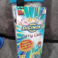 Vtg Digimon Carry Case Tube For Figures And Trading Cards Fun-4-All. Mint