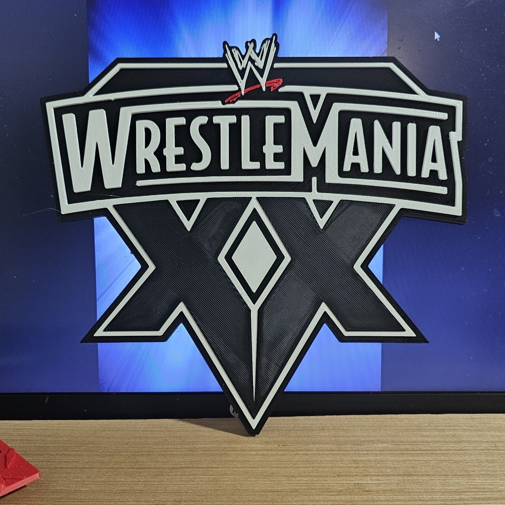 WWE Mattel WrestleMania XX 20 2004 8 X 7.5 Inch Logo Accessory