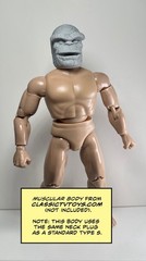 Clobber Man Custom Action Figure Head 1:9 or 1:6 Mego