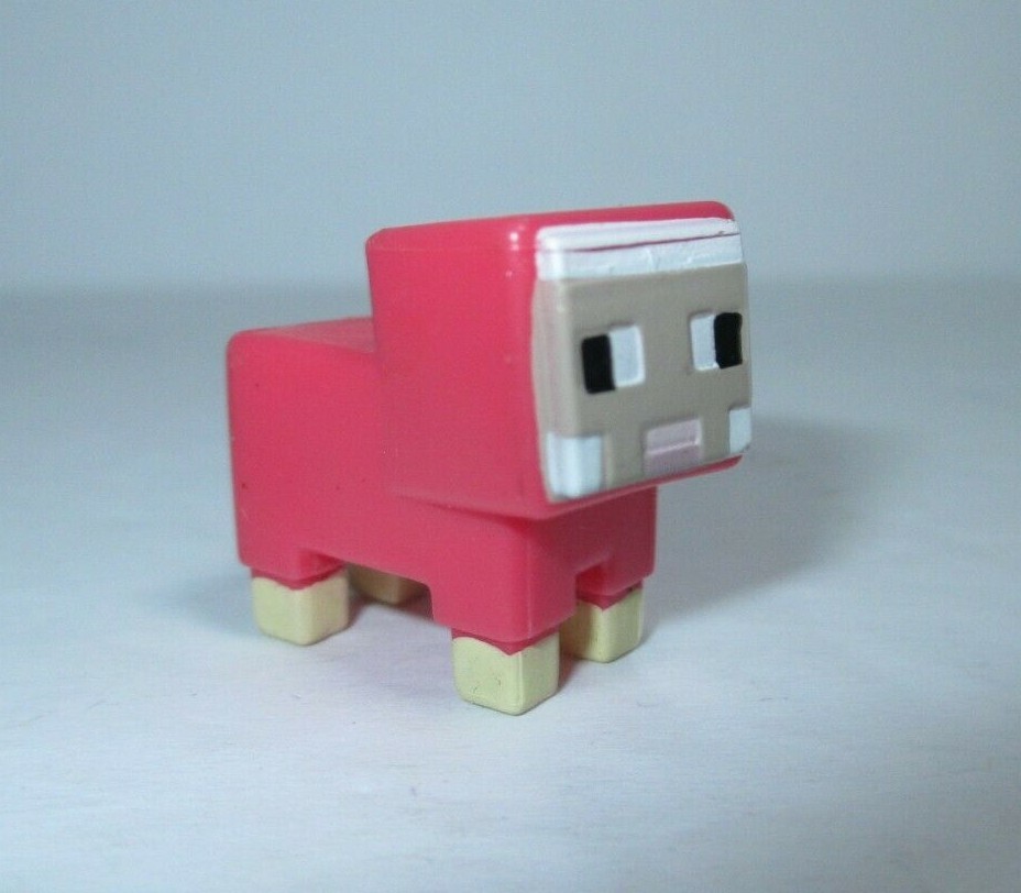 Minecraft Mini-Figure Grass Series 1 1″ Pink Sheep Figure Mojang