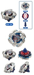 Beyblade BX-34 Cobalt Dragoon Blue Silver Spinning Top Gyro Toy w/Left Launcher