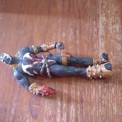 Spawn Black White Gold Red Plastic Action Figure w/ Chains Gold Armor