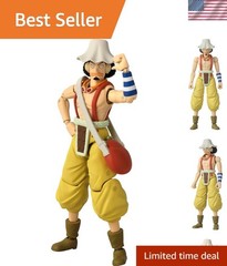 One Piece Usopp Action Figure with 20+ Articulations & Sling Shot Accessory