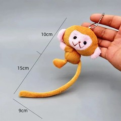 Cartoon Long Tailed Monkey Doll Key Chain Pendant DIY Plush Toy Doll Keychain