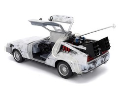 DMC DeLorean Time Machine Brushed Metal (Frost Version) with Lights “Back to the