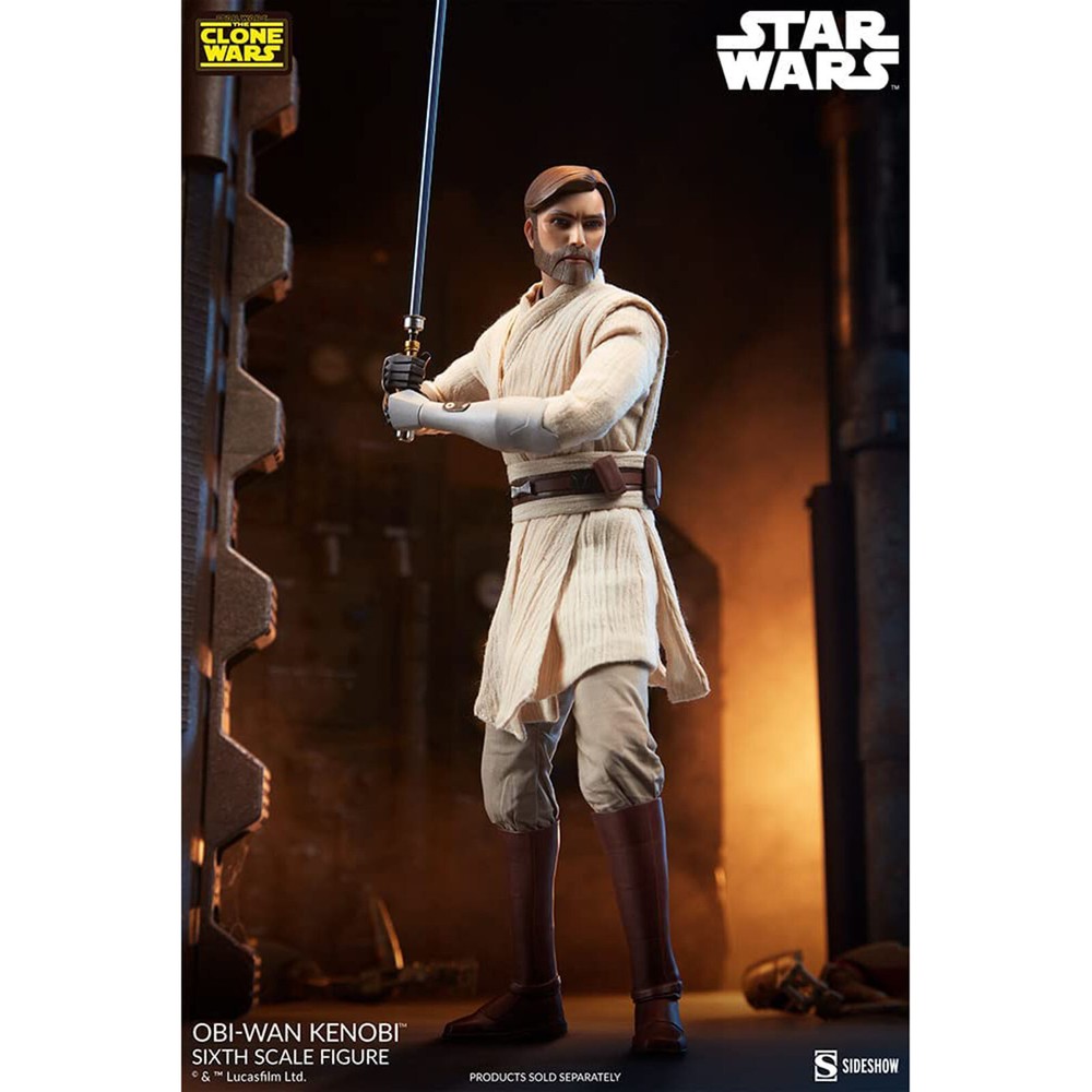 Sideshow Star Wars The Clone Wars Obi-Wan Kenobi Sixth Scale Figure NEW