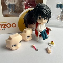 1. L Lawliet Nendoroid 1200 Death Note Interchangeable Face Anime Model Toy