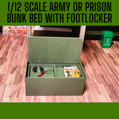 MILITARY or PRISON BUNK Bed With Free Footlocker. G.I. Joe Classified, Marvel