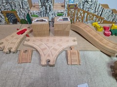 Thomas Tank Engine wooden tracks Gold Mine Mountain overpasses LARGE LOT