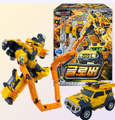 Metal Cardbot S Season 2 Blue Cop Trinity Glober Set Transformer Robot Toy