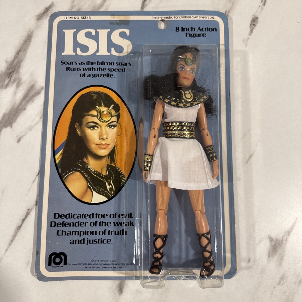 Rare vintage 1974 Mego isis 8” action figure on card complete minty