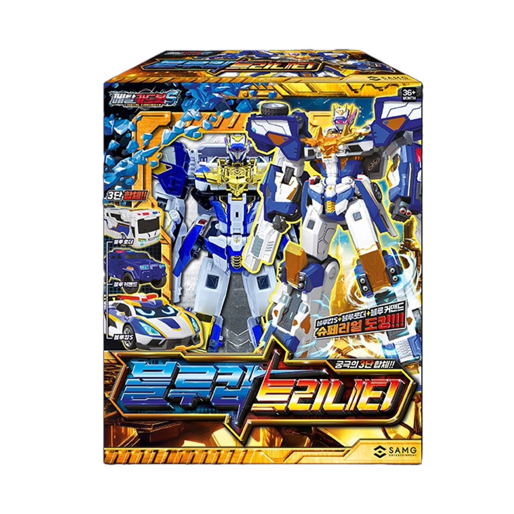 Metal Card Bot S Blue Cop Trinity Transforming Korean Anime Robot Toy