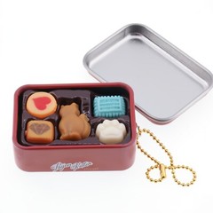 Japanese Blind Box Capsule Food Mini Cookie Tin Keychain Figure 1 Random Toy