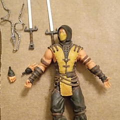 Mortal Kombat Scorpion & Sub-Zero Action Figure Set w/ Sword Axe Alt Hands