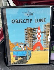 Objectif Lune Poster 20 X 28” Les Aventures de Tintin Framed