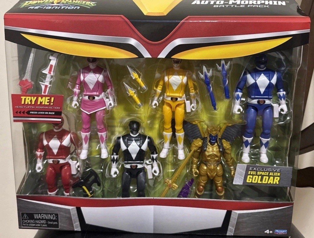 Mighty Morphin Power Rangers Re-Ignition Auto-Morphin Battle Pack- NEW