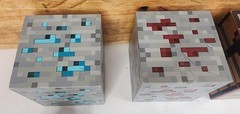 Lot of 8 Minecraft Figures Mattel Plus 3 Accessories Ore And Chest Puzzle