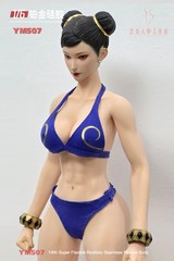 YM507 1/6 Female Body Muscle Flexible Seamless Silicone Large Breast 12″ Figure