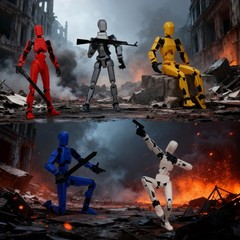 (Assembly Completed) 8 Packs Dummy13 Action Figure Set, 3D Printed ActionFigu…