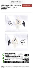 CAS GRADED 80+ 1984 HASBRO GI JOE STORM SHADOW SERIES 3 VINTAGE ARAH BONE WHITE