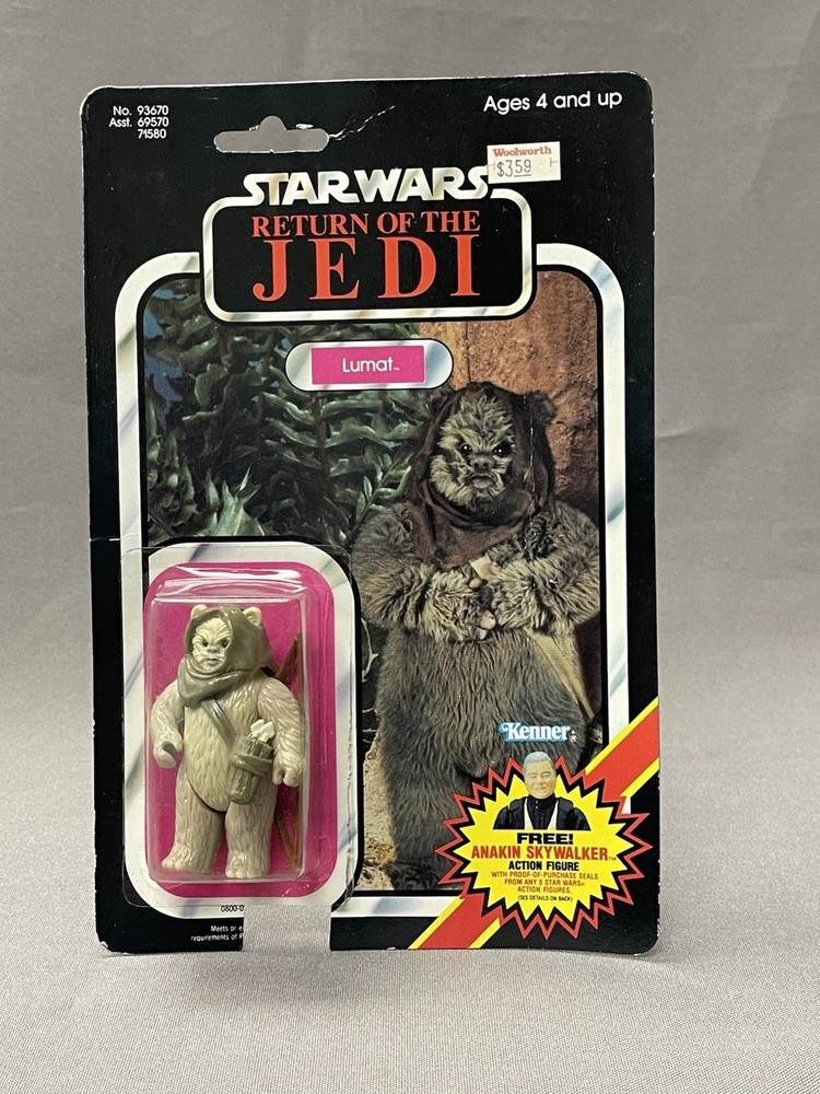 1983 Kenner Star Wars Lumat Ewok ROTJ 79-C Back MOC Cut POP Last 17
