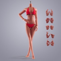 US ANT 1/6 T303H Dark Skin Slim Girl 12″ Female Seamless Action Figure Body Toys