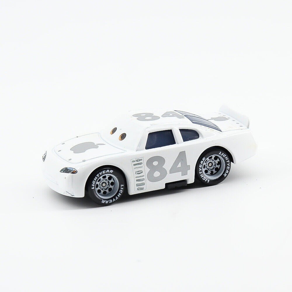 2PCS Disney Pixar Cars McQueen Film No.84 White&Blcak Apple Car Toy Car Gift