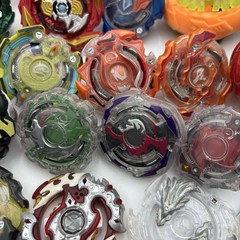 Large 90+ Piece Lot Of Beyblade Spinners, Discs, Launchers, Parts