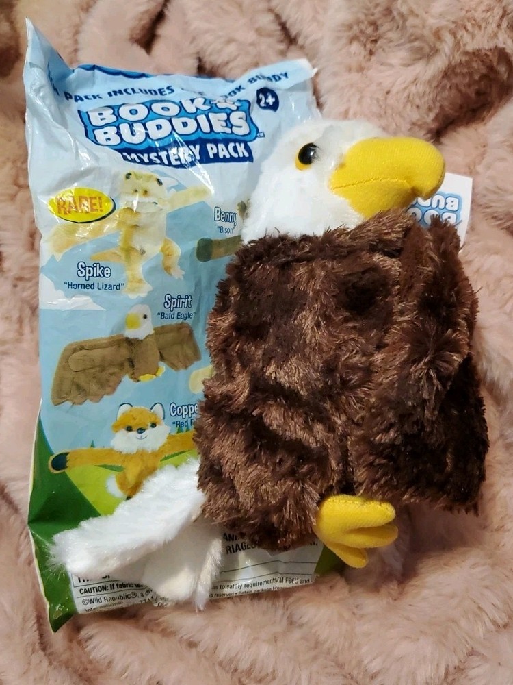 Wild Republic Huggers Book Buddies Plush Slap Bracelet Cuff BALD EAGLE (SPIRIT)