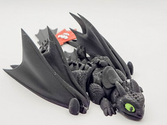 Articulated Night Flyer Dragon Figure 3D Printed 4″ Black Green Eyes Poseable