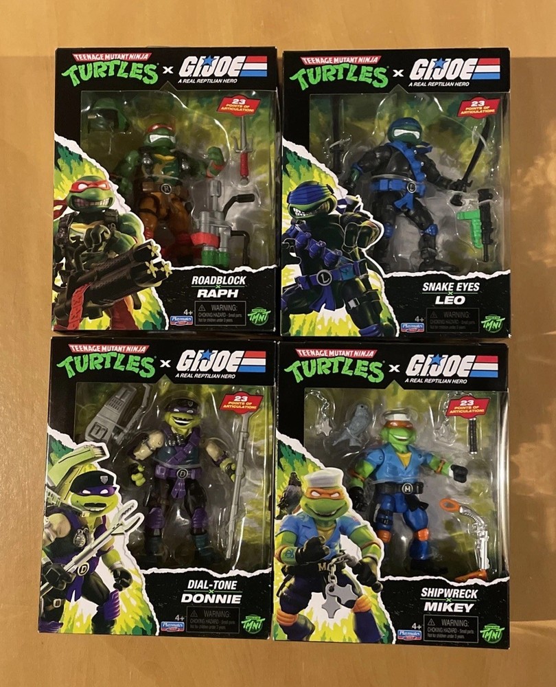 2026 Teenage Mutant Ninja Turtles X G.I.JOE Playmates Mikey, Donny, Leo, & Raph