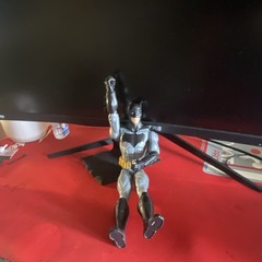Batman Action Figure w/ Cloth Cape, Gray/Black/Gold, Plastic/Fabric