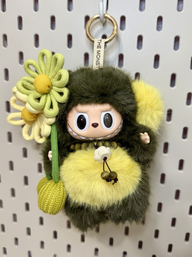 NEW Custom Made Monsters GREEN YELLOW PANDA BEAR Plush Pendant Doll