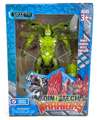 Dino-Tech Warriors Transforming Robot Dinosaur Toy – Red, Brown, Green Variants