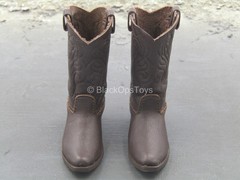 1/6 Scale Western Gear – Brown Leather 1920’s John Wayne Boots (Foot Type)