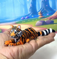 3D Printed Tiger – 6.5″ Articulated Orange Tiger Jungle Animal Fidget Toy