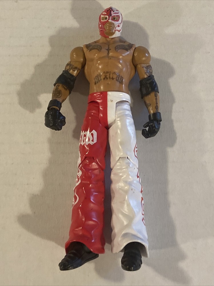 2010 WWE Rey Mysterio Action Figure Pink And White 619 Gear WWE NJPW Lucha
