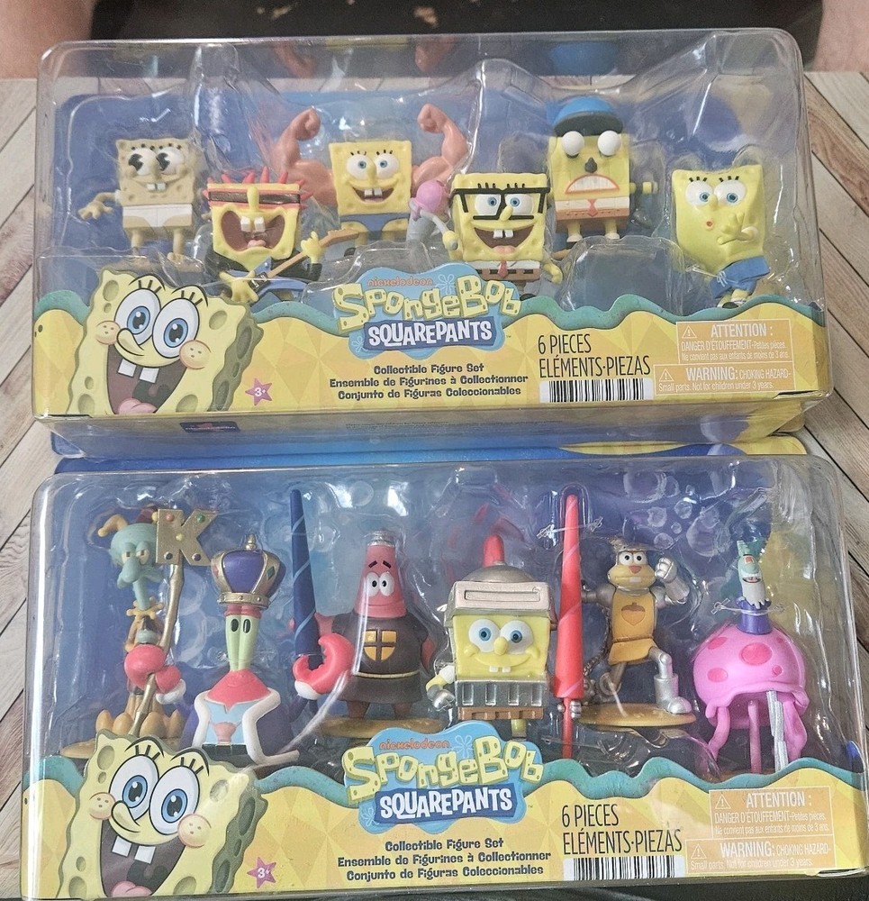 LOT 2 Spongebob Squarepants 6 Figure Sets * Dunces & Dragons * Hall Of Fame RARE