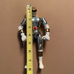 Vintage 1995 Chrome Silver White Ranger Action Figure Toy Bandai 8″ Power Ranger