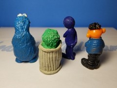 Vintage Lot of 4 Sesame Street PVC Figures Grover Ernie Oscar Cookie Monster