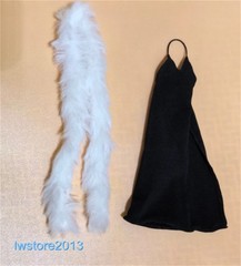 1/12 Black Dress Plush Shawl Outfit Clothes For 6″ Female NT-04 Fury Figure Body