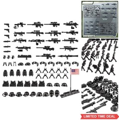 Military Toy Set 83 Piece Guns Pistols Body Armor Hat Belt Accessories for Role