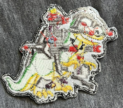 DINO-RIDERS embroidered logo figure T-REX patch action dinosaur Tyrannosaurus