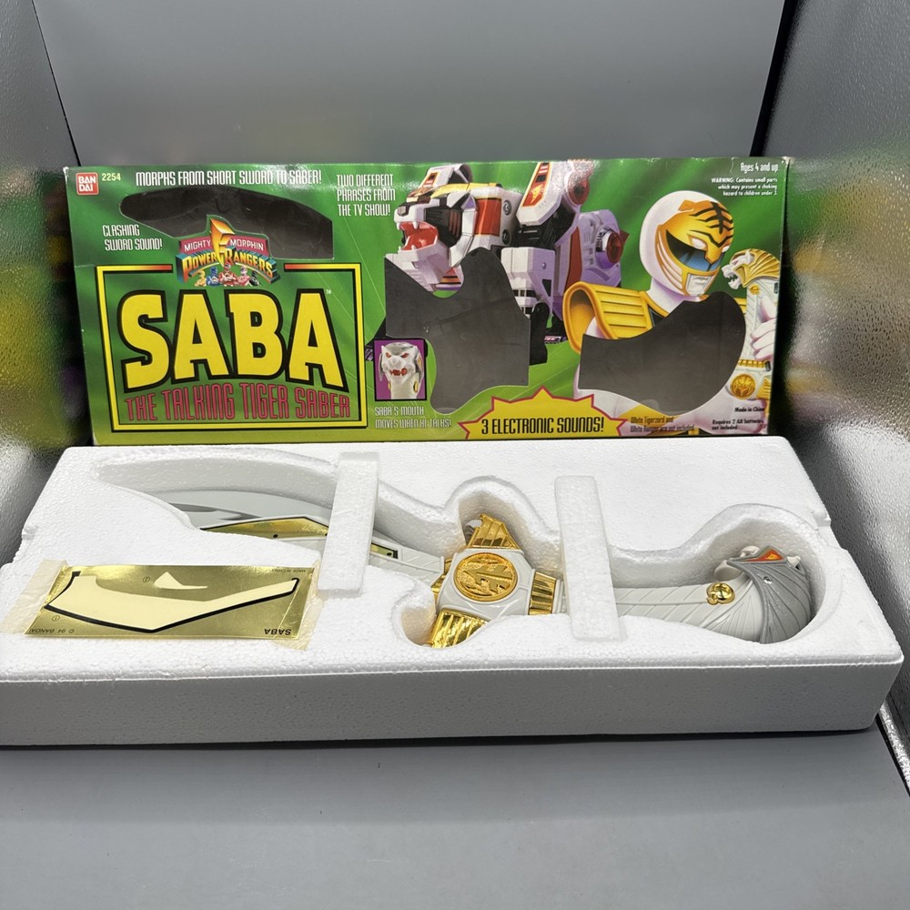 Bandai Mighty Morphin Power Rangers 1994 SABA “The Talking Tiger Saber” in box